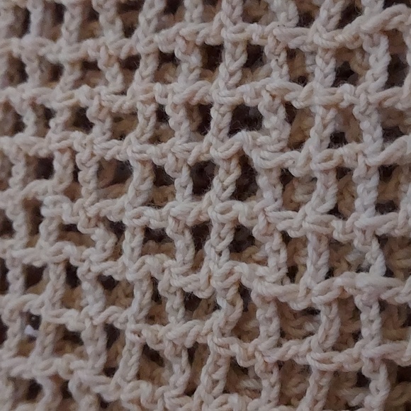 Handmade Vintage Crochet Table Runner With Blue Edge Ribbon Design - Picture 6 of 8